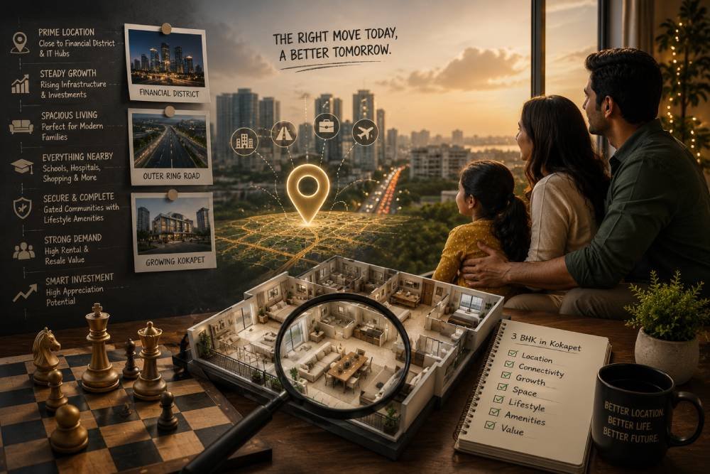 Buy 3 BHK Flats for Sale in Kokapet